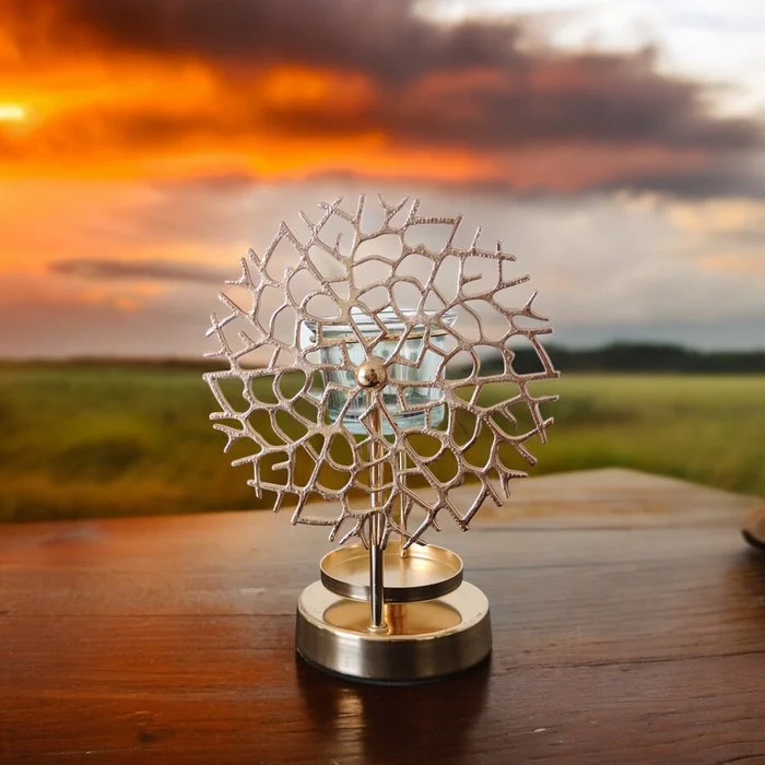 Inspiration Series Parfum Brander – Koraal – Geurende Wassen Kachel – Interieur Parfum Diffuser – Metalen Patroon Kandelaar – Origineel en Decoratief - Afbeelding 4