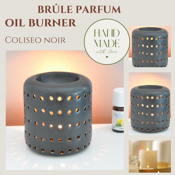 Parfumbrander - Zwart Coliseo - Origineel ontwerp en vorm - Aromatherapie decoratief object - Geurverspreiding Kaarshouder, Geurende Wassen