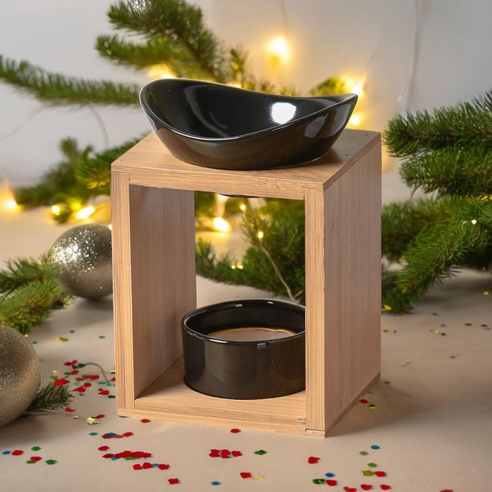 Naturea Series Parfumbrander - Kalos - Geurende Wassen Kandelaar - Aromatherapie Decoratief Object - Bamboe en Keramiek - Cadeau-idee - Afbeelding 3