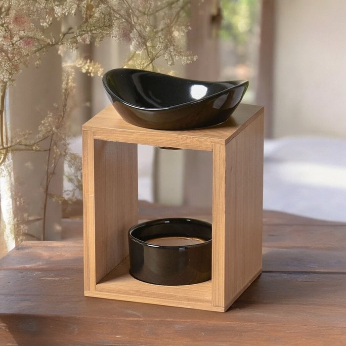 Naturea Series Parfumbrander - Kalos - Geurende Wassen Kandelaar - Aromatherapie Decoratief Object - Bamboe en Keramiek - Cadeau-idee - Afbeelding 4