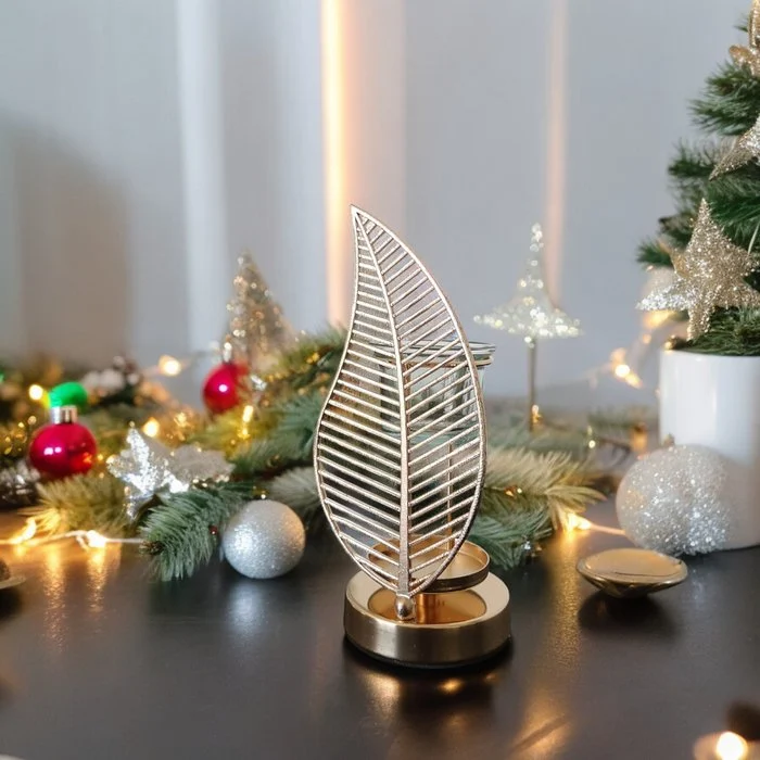 Oliebrander en gearomatiseerde fondant palminspiratie - diffuser brander etherische plantaardige, geurde fondantwas en kamergeur - in metalen decoratief