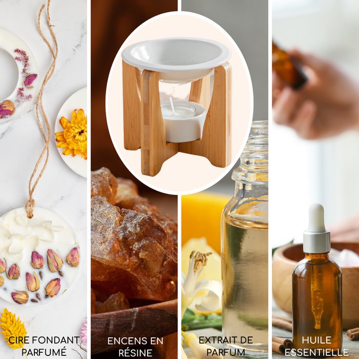 Parfumbrander uit de Simplicity-serie - Boog - Gelakt keramiek en bamboe - Cadeau-idee - Eenvoudige moderne decoratie - Afbeelding 3