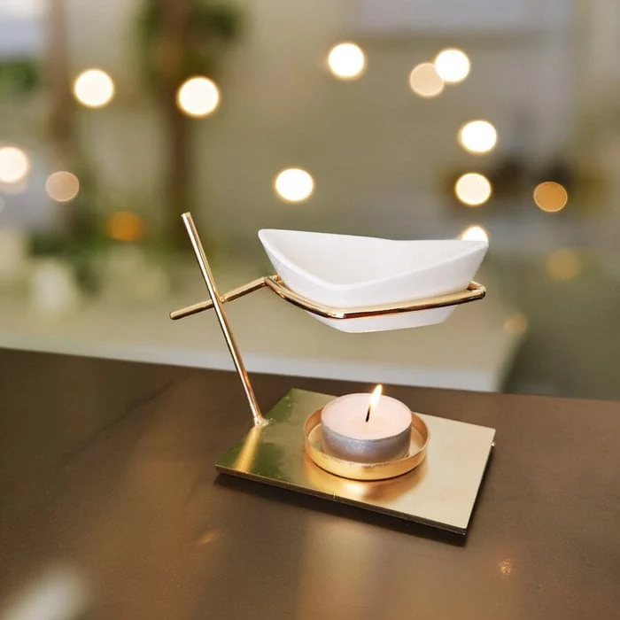 Wierookbrander Inspiration Series - Sailor - Kandelaar van keramiek en metaal - Origineel en modern design - Etherische plantaardige, geurende was - Decoratie-idee - Afbeelding 4