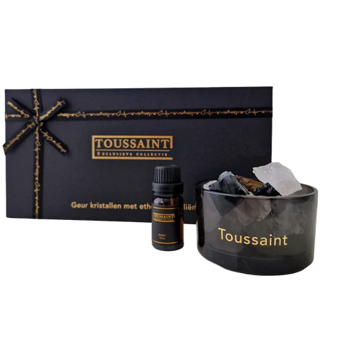 Giftset geurkristallen met etherische olie Amber | Toussaint Interieur