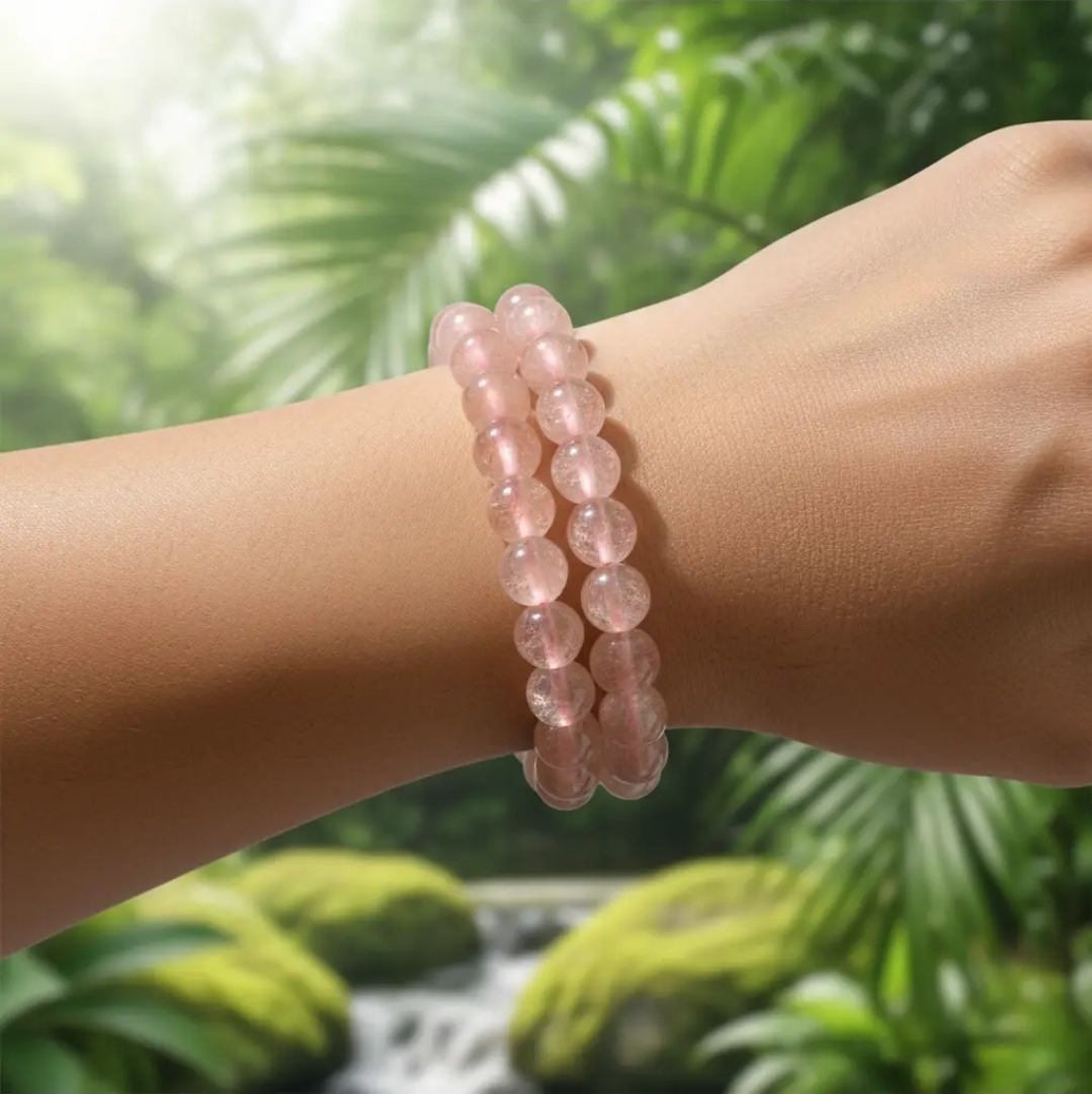 Edelstenen Armband â Aardbeienkwarts 8 mm đ𩷠- Afbeelding 2