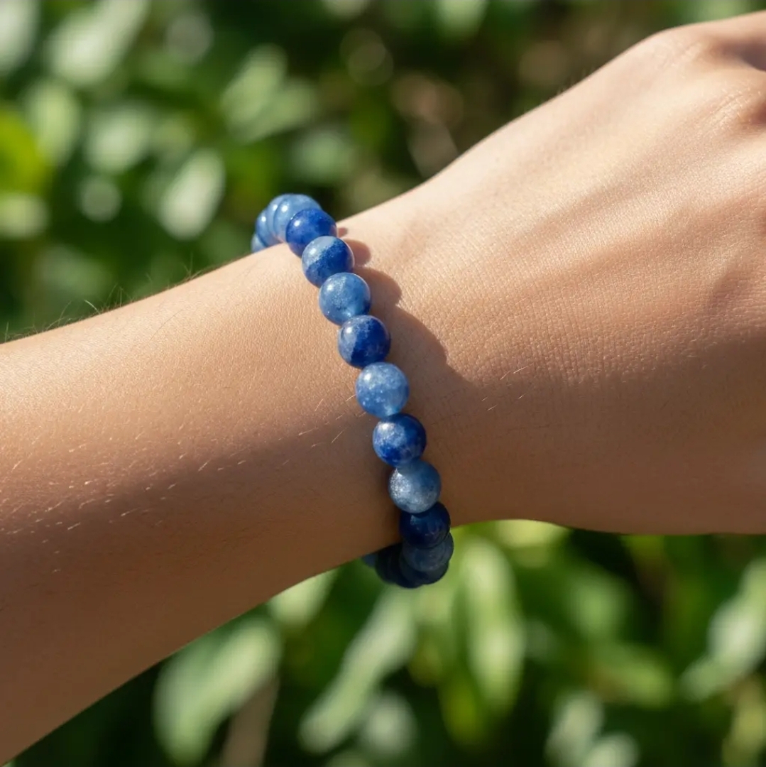 Edelstenen Armband β Blauwe Aventurijn 8 mm π - Afbeelding 2