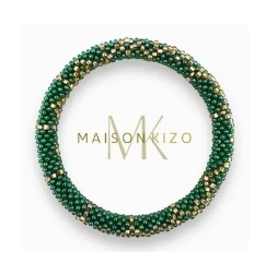 Handgemaakte Kralenarmband – Emerald Green & Gold 💚✨
